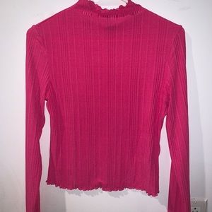 Pink Long sleeve crop top